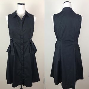 Marled fit and flare Button Up Dress